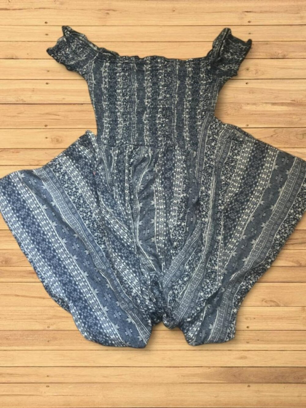 White and blue striped Jumpsuit